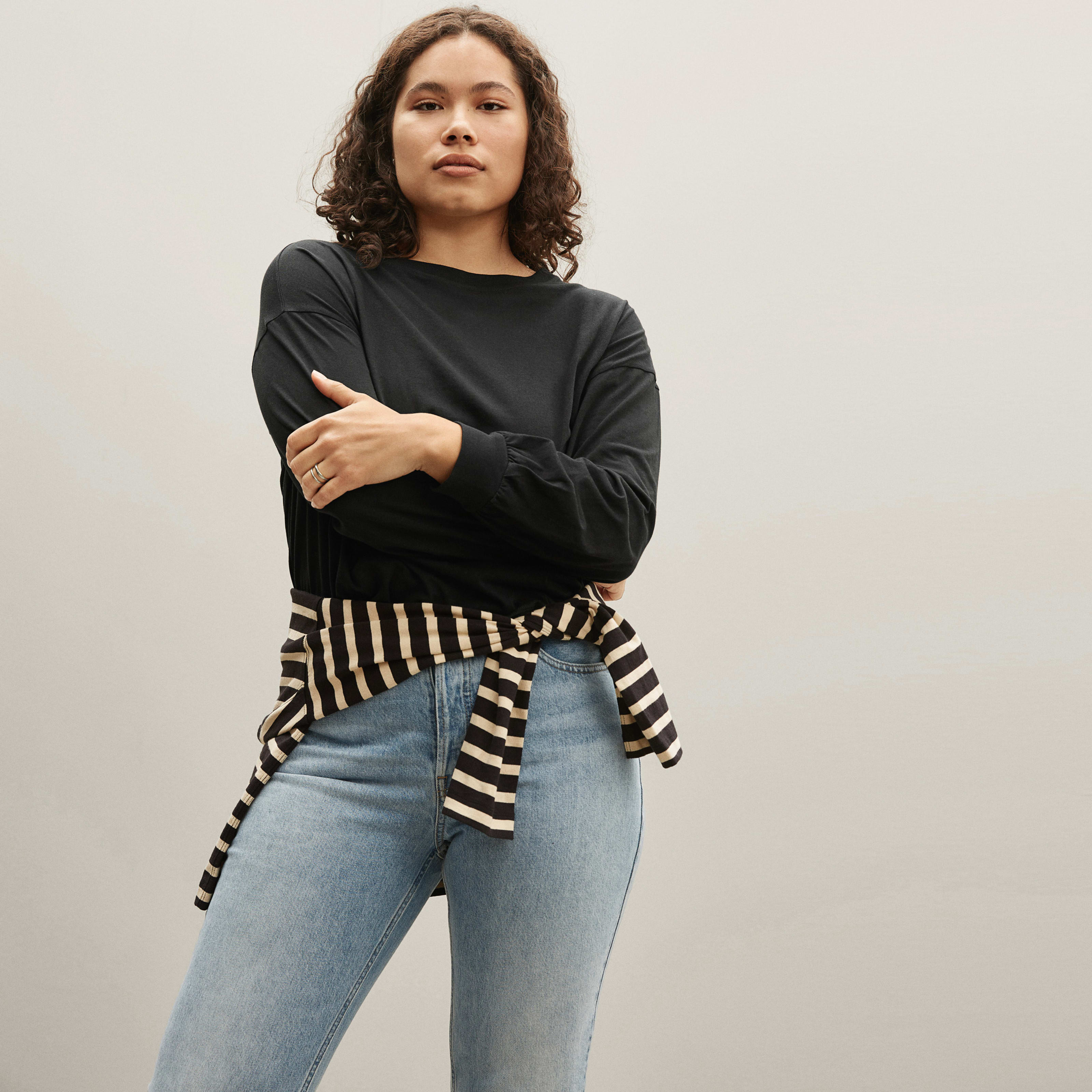 Women's Organic Cotton Oversized Long-Sleeve T-Shirt by Everlane in Black, Size S | Everlane