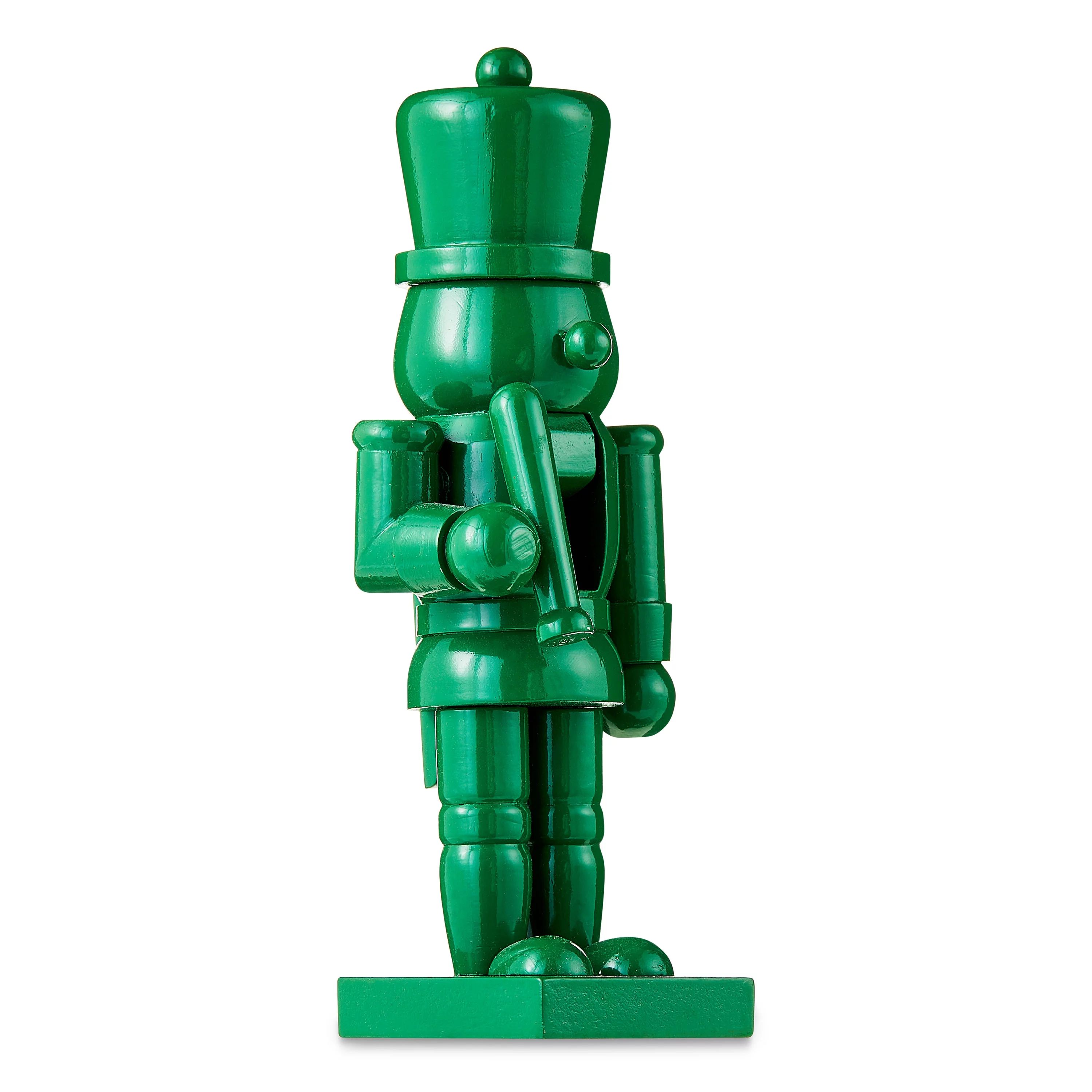 8 in Wood Nutcracker Christmas Decoration, Green, by Holiday Time | Walmart (US)