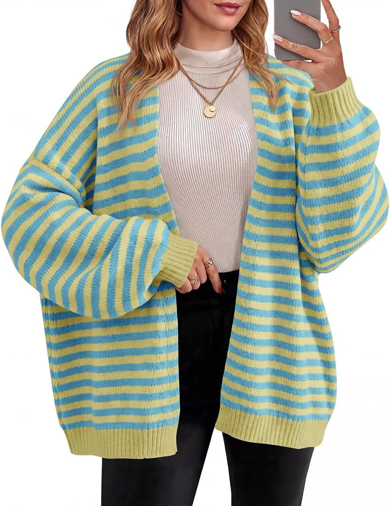 Saodimallsu Womens Oversized Open Front Cardigan Sweaters | Amazon (US)