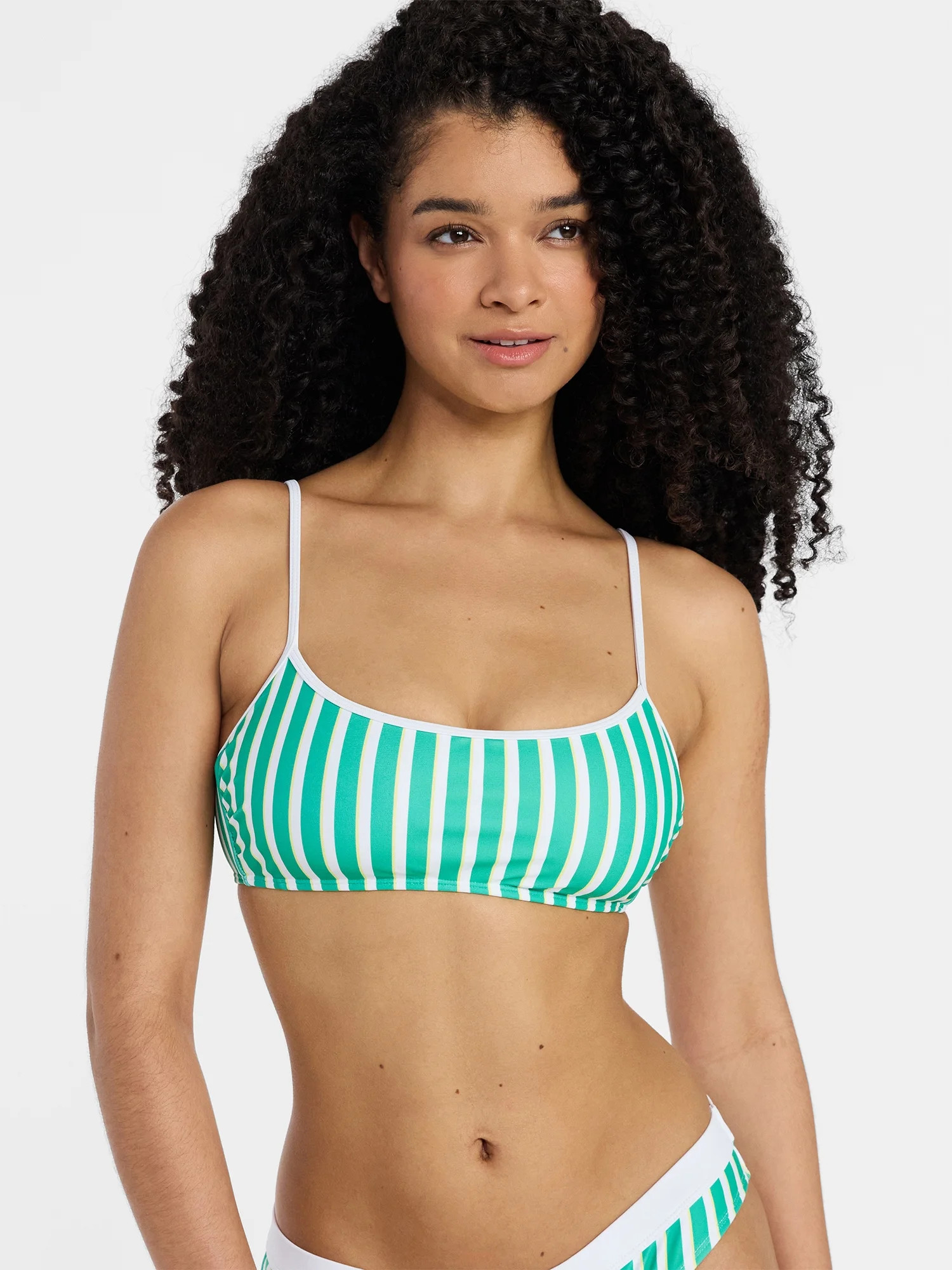 No Boundaries Sporty Stripe Bralette Bikini Top, Women's XXS-XXL | Walmart (US)