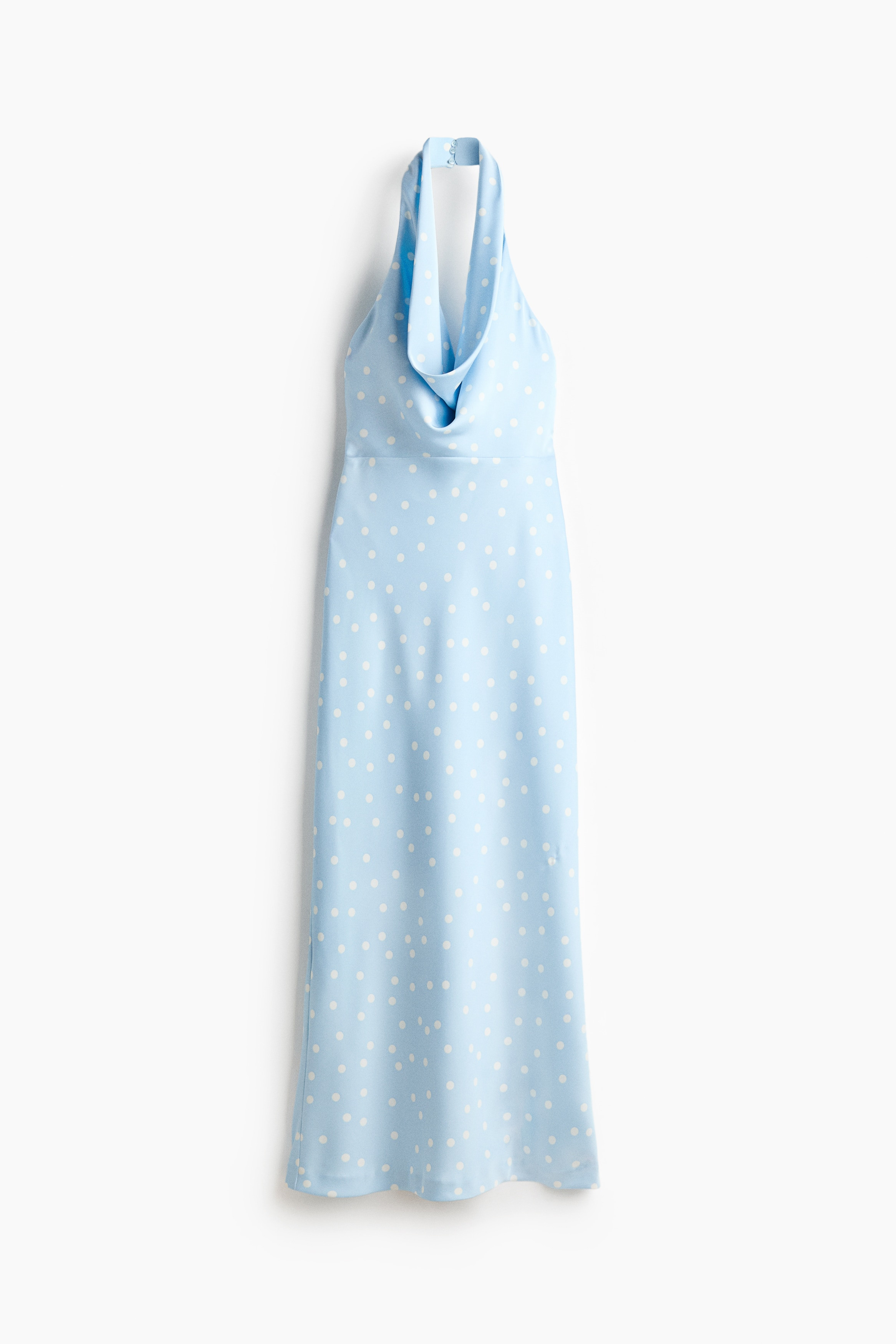 H & M - Cowl-Neck Dress - Light Blue/Polka Dot | H&M (US + CA)