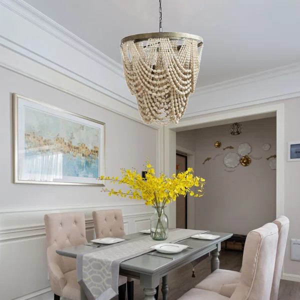 Shrout 4 - Light Wood Drum Chandelier | Wayfair North America