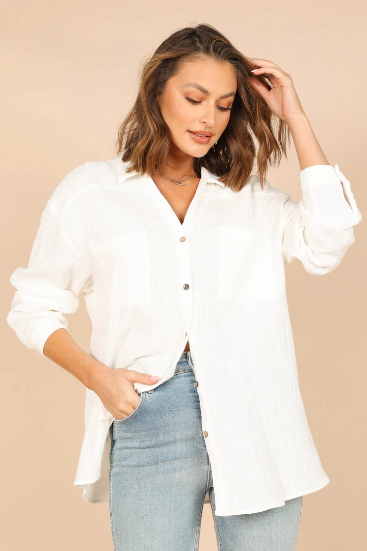 Bobby Button Down Top - White | Petal & Pup (US)