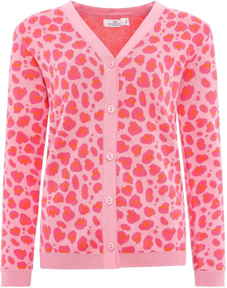 Zwillingsherz Damen Cardigan \u2013 Strickjacke mit Animal Print \u2013 100\u202f% Baumwolle \u20... | Amazon (DE)