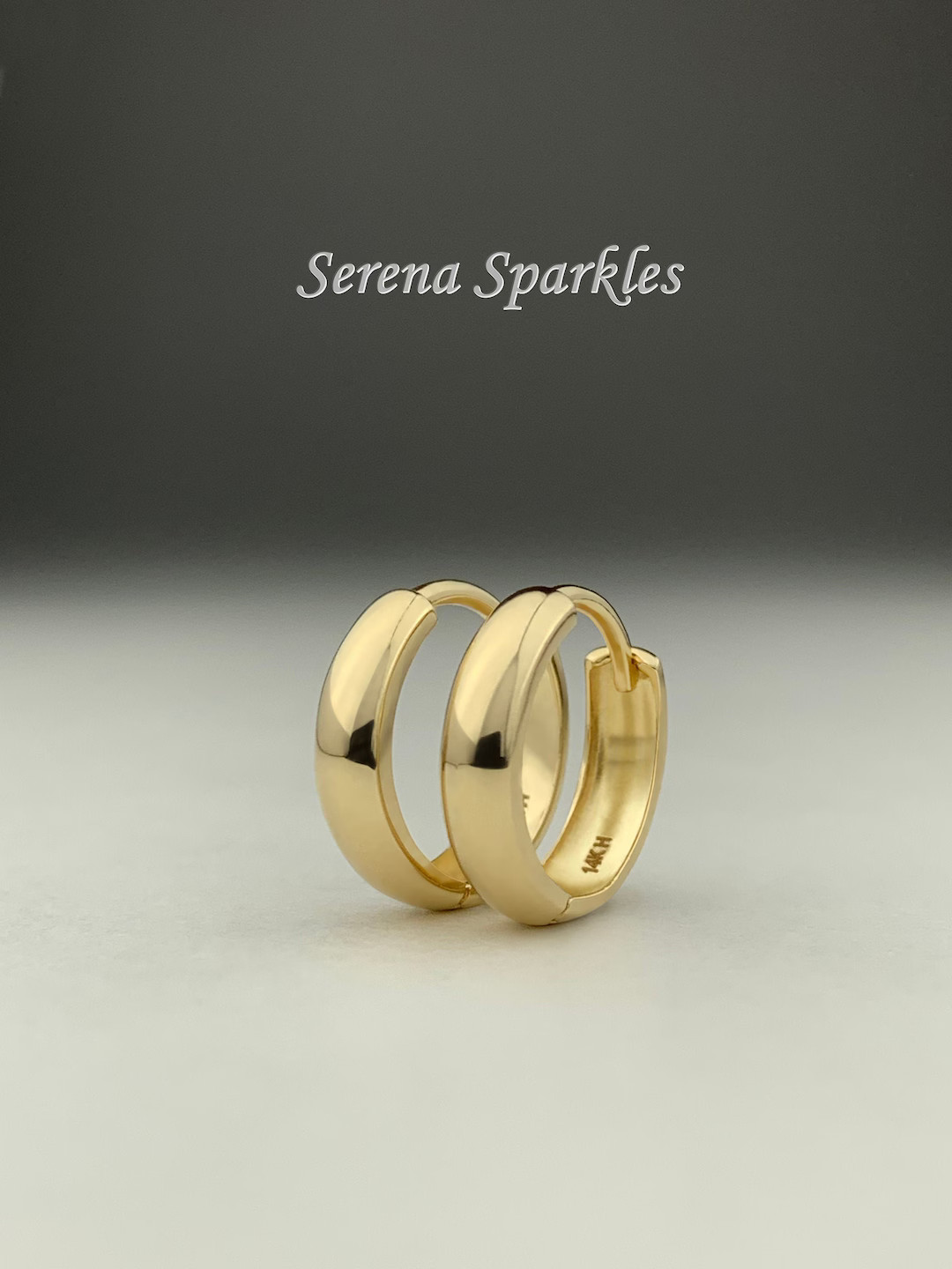 14k Solid Gold Baby Huggie Hoop Earrings, Real Solid Gold Plain Baby Latch Back Earrings - Etsy | Etsy (US)