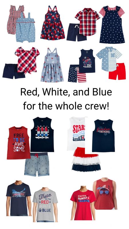 It’s almost 4th of July and I’ve rounded up all the red, white and blue apparel you’ll need for your whole family!   #walmartpartner @Walmartfashionbas such great budget friendly pieces that you can wear all summer long too!  #walmartfashion

#LTKstyletip #LTKSeasonal #LTKfamily