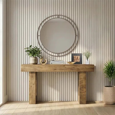 63'' Long Console Table With Storage, Farmhouse Entryway Table, Natural Wood Grain, Rectangular Sofa Table For Living Room And Hallway | Wayfair North America