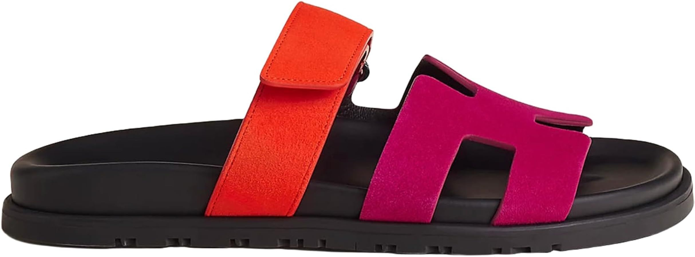Kunsecsh Women's Fashion Slide Sandals Summer Adjustable Strap Open Toe Leather Sandals | Amazon (US)