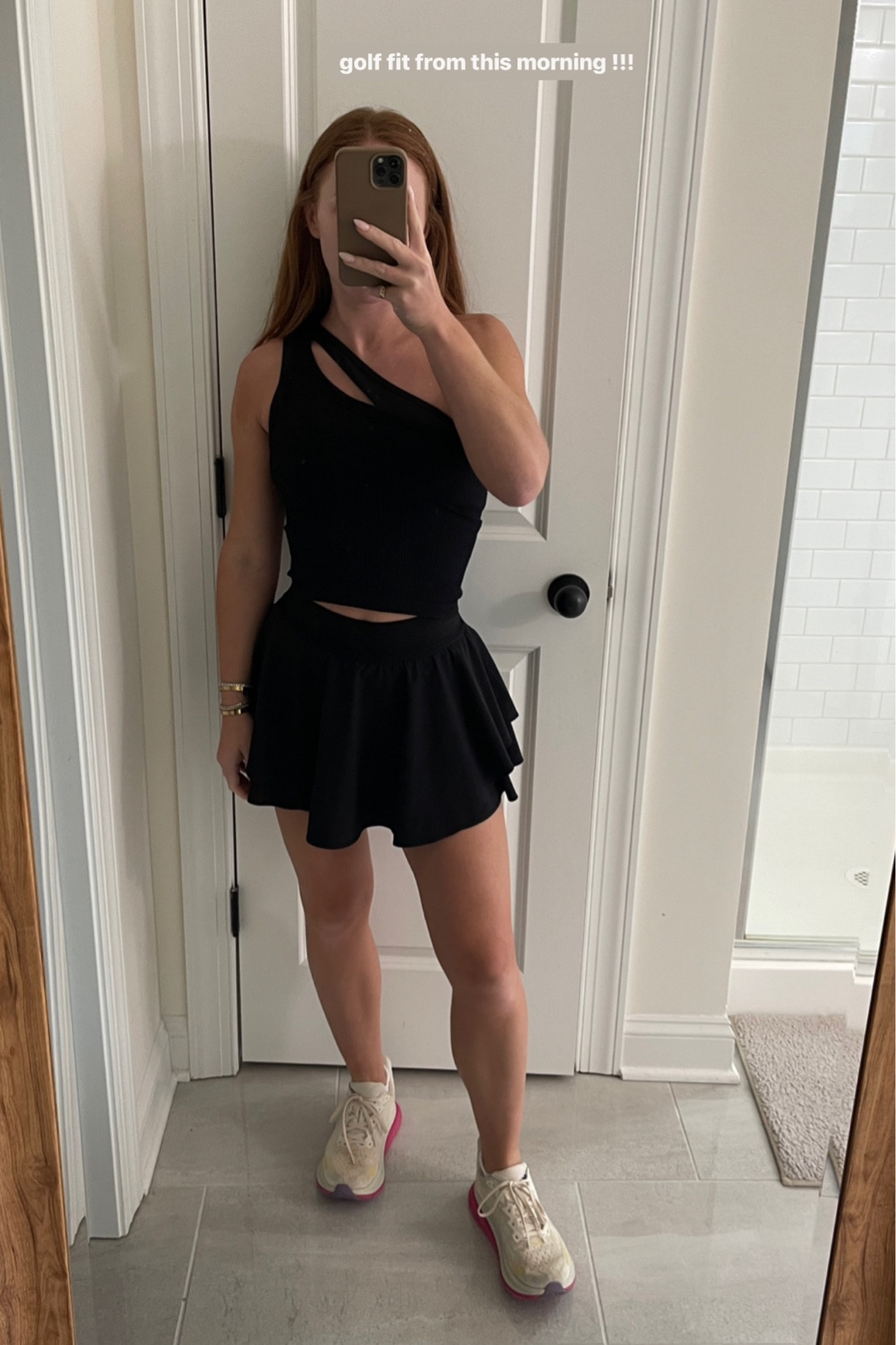 Golf outfit, tennis skirt, hokas, women’s golf outfit 

#LTKfitness #LTKSeasonal #LTKfindsunder100