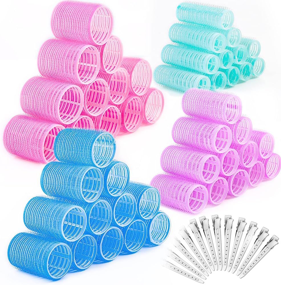 Cludoo 60 PCS Hair Rollers Sets with Duckbill Clips Hair Rollers Include 4 Size (Large, Medium, S... | Amazon (US)