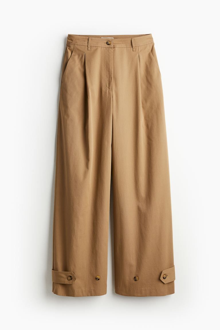 Wide utility trousers - Beige - Ladies | H&M GB | H&M (UK, MY, IN, SG, PH, TW, HK)