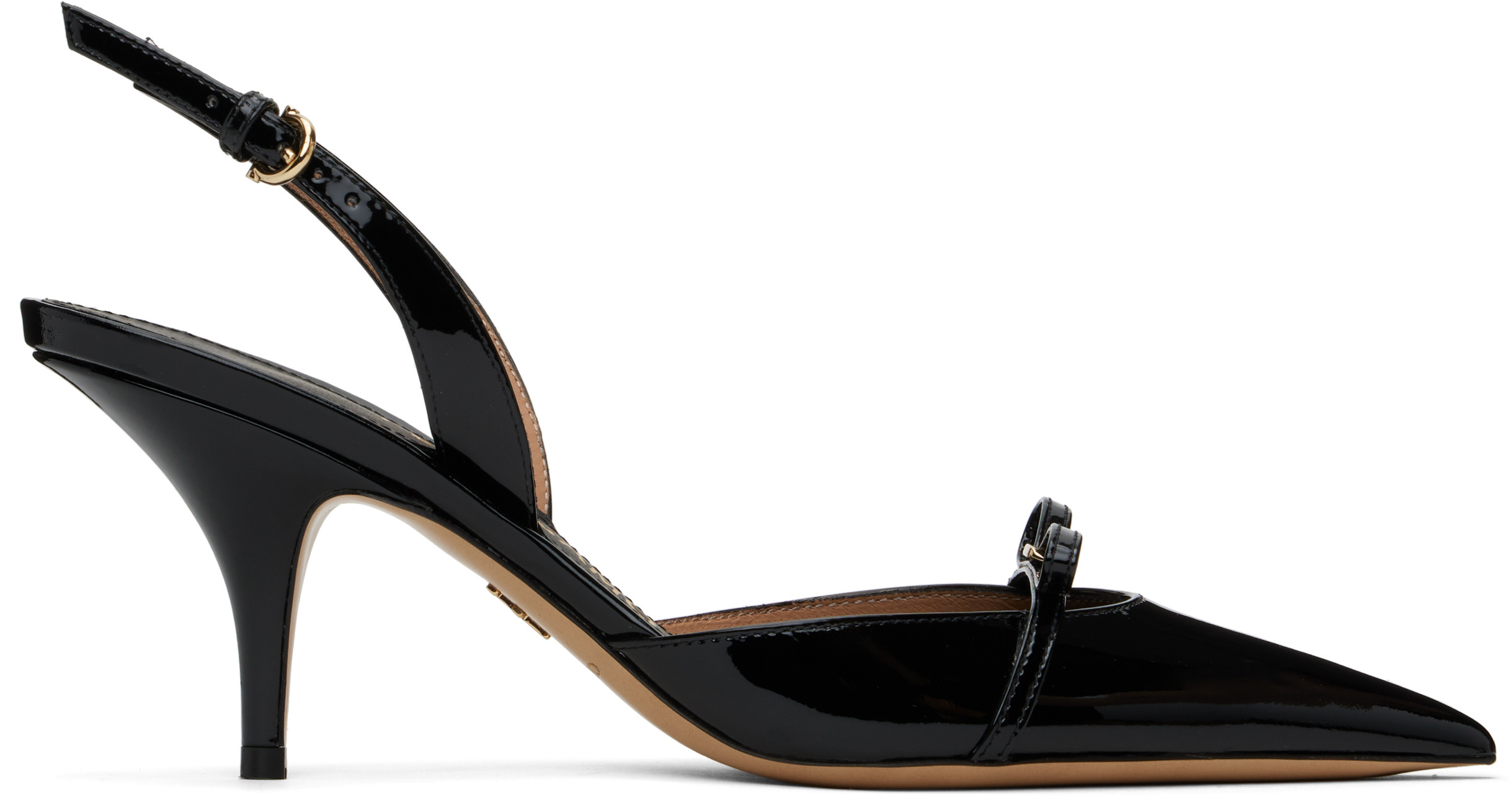 Ferragamo Black Mini Bow Slingback Heels | SSENSE