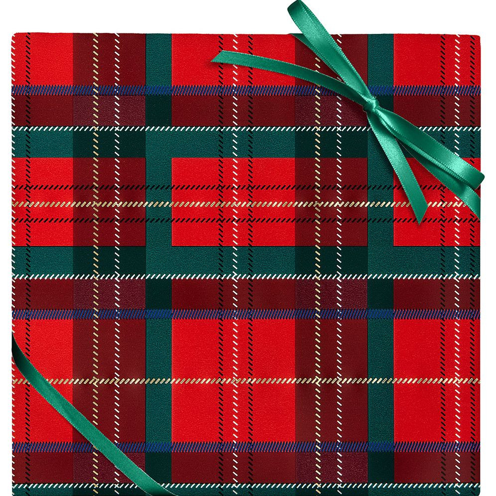 Holiday Plaid Stone Wrapping Paper | Paper Source