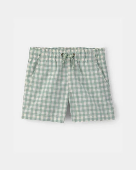 Toddler Boy Gingham Poplin Shorts - Green | Carter's | Carter's Inc