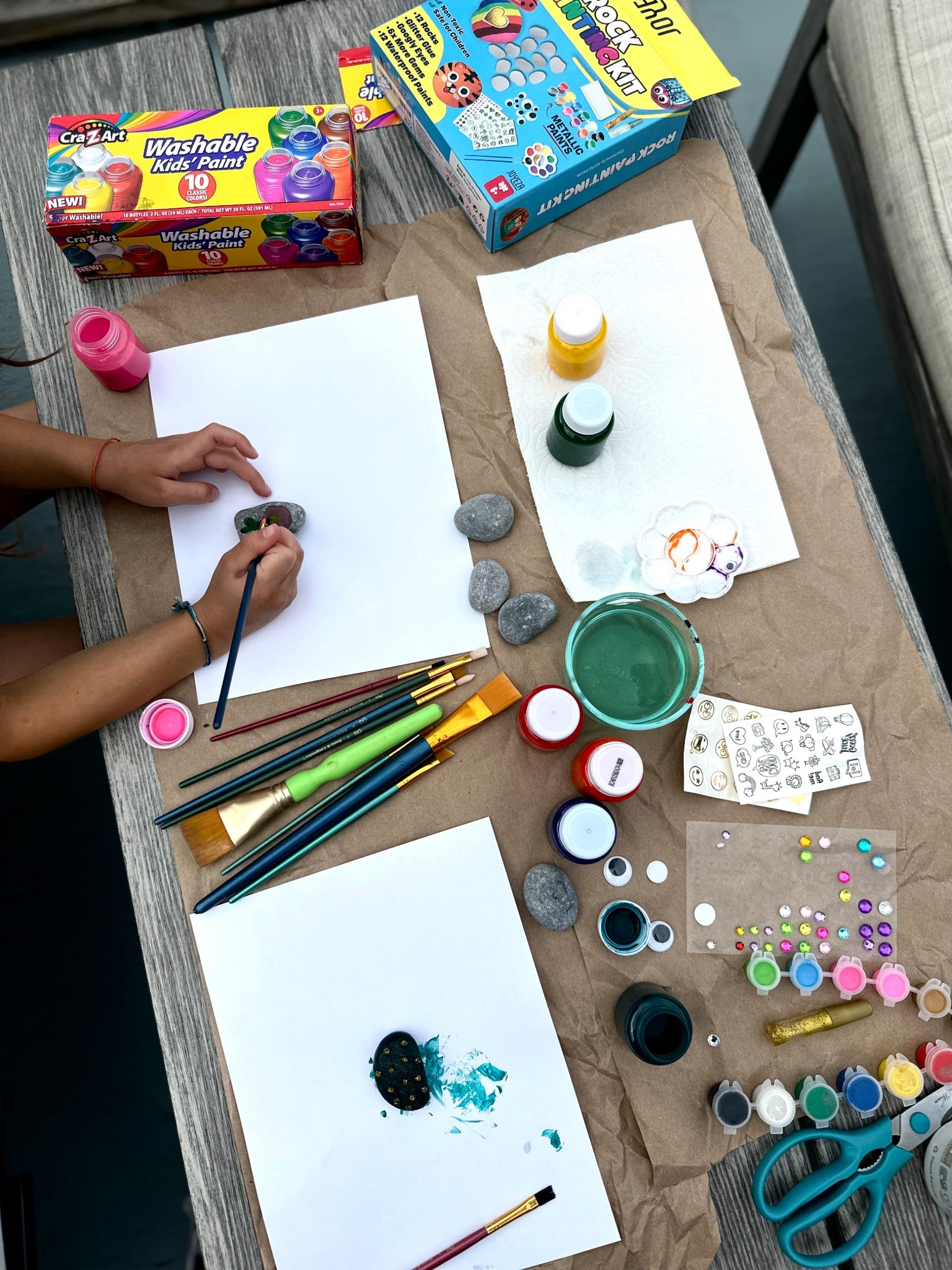 Just doing a little rock painting with my girls 🥰
#rockpainting #crafty #fun #walmart #like #comment #save #share #follow 

#LTKFindsUnder50 #LTKKids #LTKFamily
