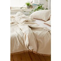 5 Pieces Set Cotton Fringes Tassels Duvet Cover Boho Bedding Natural Beige Color Uo Queen Size Duvet | Etsy (US)