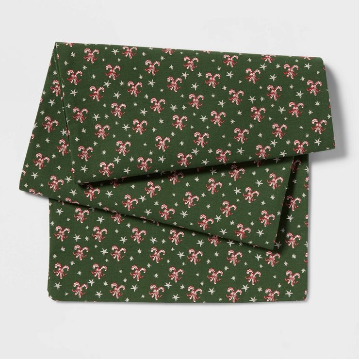 72" x 14" Cotton Candy Cane Table Runner Green - Threshold™ | Target