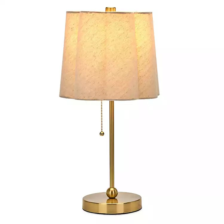 New! Gold Metal Table Lamp with Scalloped Shade | Kirklands