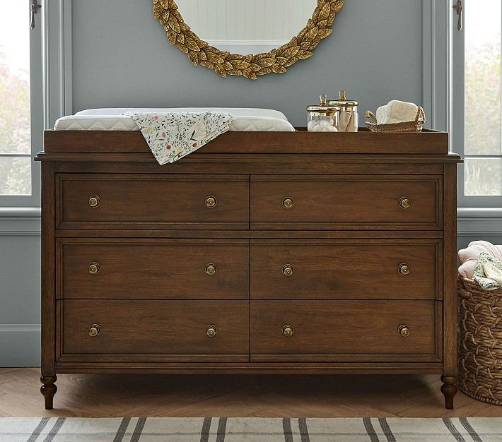 Chris Loves Julia Turned Wood 6-Drawer Dresser & Topper Set (56w x 19d") | Pottery Barn Kids