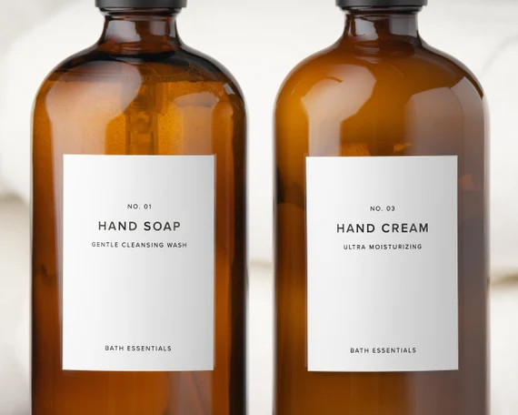 Bath & Home Labels.  Minimalist. For Hand Soap, Dish Soap, Shampoo, Laundry and More. Waterproof.... | Etsy (US)