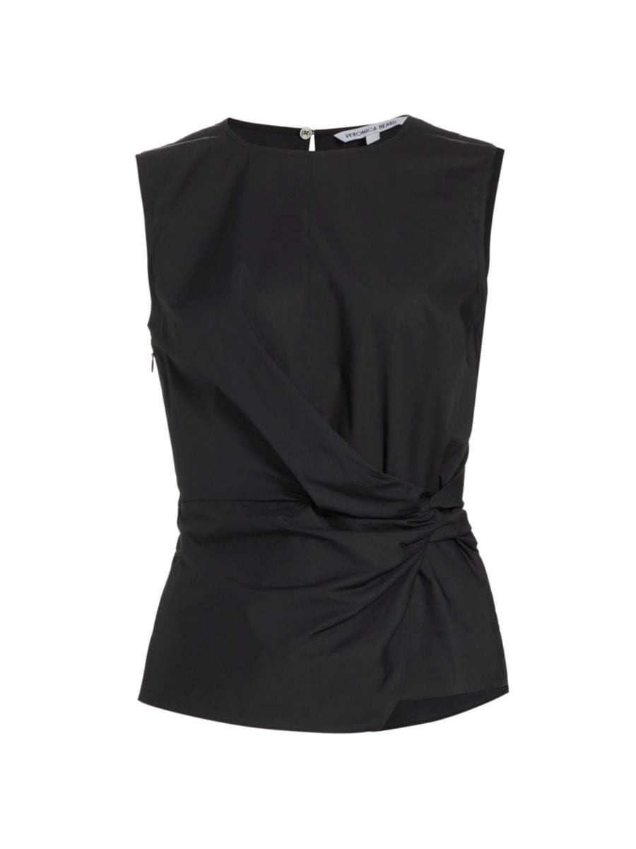 Veronica BeardBisa Twisted Stretch Cotton Poplin Top | Saks Fifth Avenue