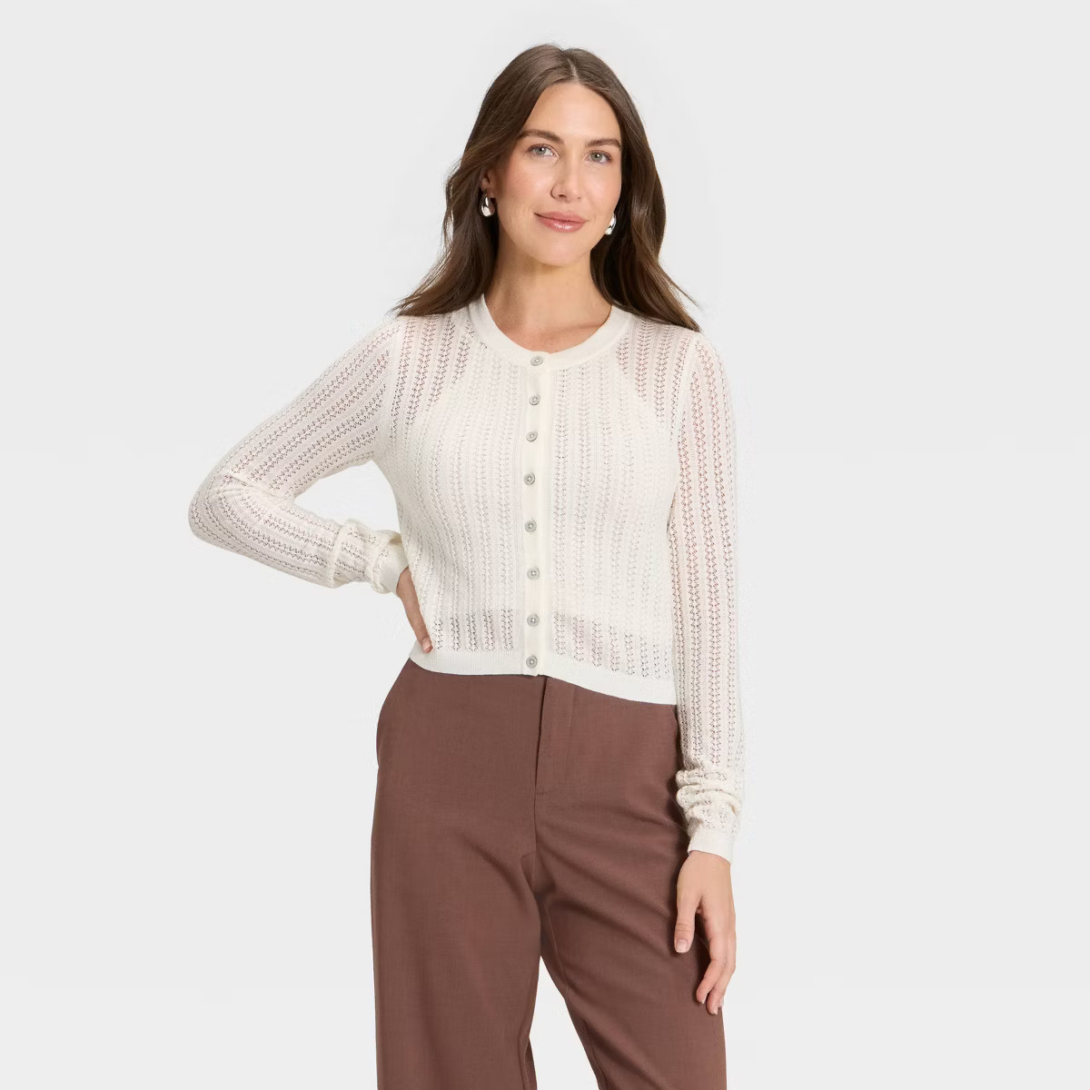 Women's Pointelle Cardigan Sweater - A New Day™ | Target