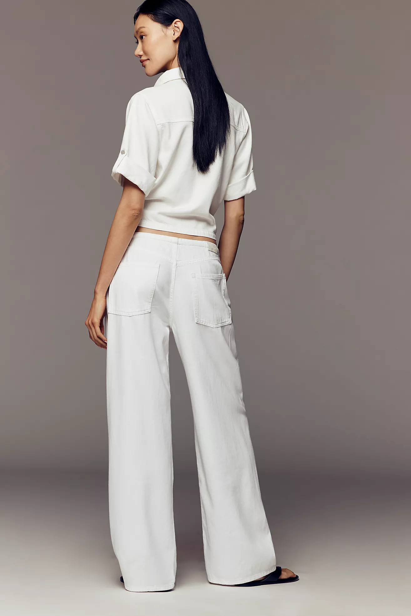DL1961 Sienna Aura Drawstring Low-Slung Wide-Leg Jeans | Anthropologie (US)