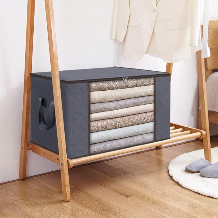 Amazon.com: 1 Pack Storage Bags, 90 L Clothes Storage Bins, Foldable Closet Organizers Storage Co... | Amazon (US)