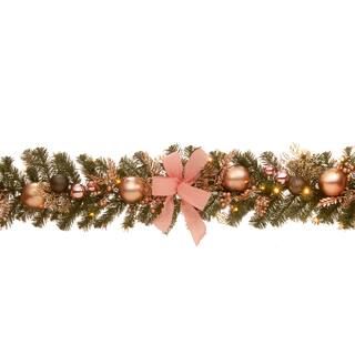72" Pre-lit Decorated Pine Artificial Christmas Garland with Bow, Gold Ornaments, Berries & LED | Michaels Stores