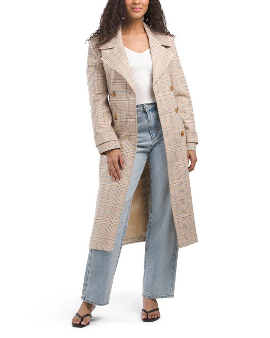 Relaxed Duster Heritage Plaid Trench Coat | TJ Maxx