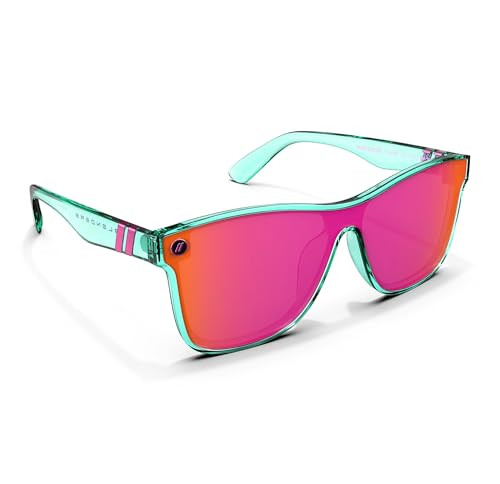 Blenders Eyewear Millenia X2 – Polarized Sunglasses – Flat, Mirrored Lens, Tough Frames – 100% UV Protection – For Men & Women – Dance Electric | Amazon (US)