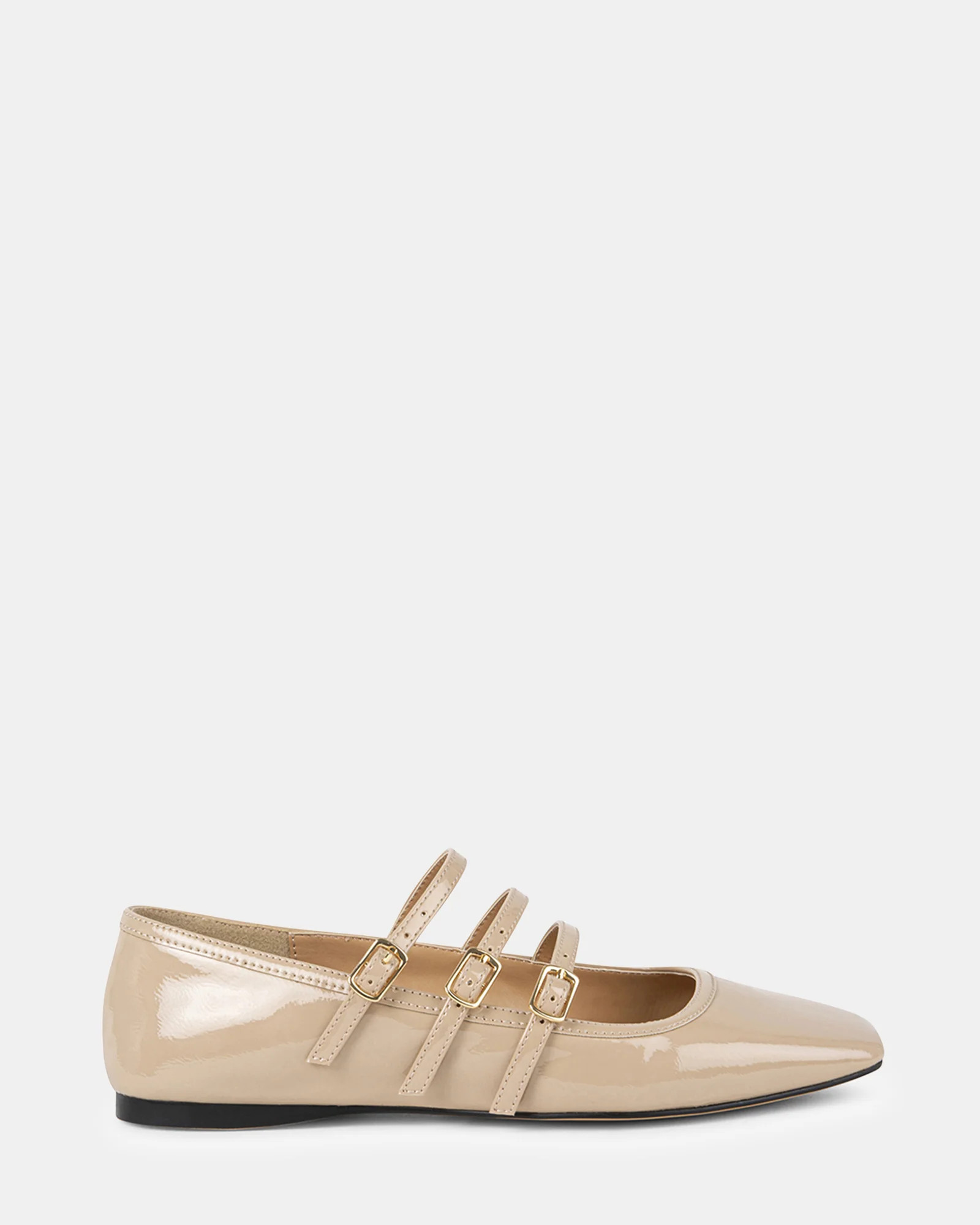 STOIC Natural Patent Ballet Flats | Women's Designer Flats | Steve Madden (Canada)