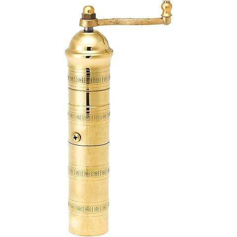 Original Greek Pepper Mill, 8-Inch Brass – European Manual Pepper Grinder, Refillable, with Pol... | Amazon (US)