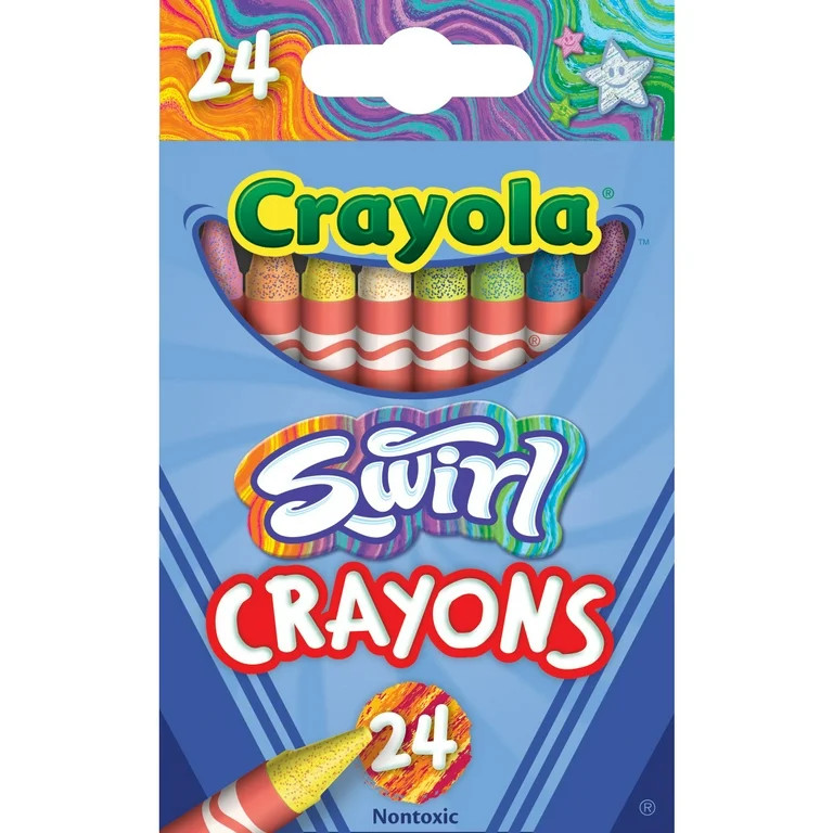 Crayola Swirl Crayons, 24 Ct, Multicolor Crayons, Back to School Supplies for Kids, Classroom Sup... | Walmart (US)