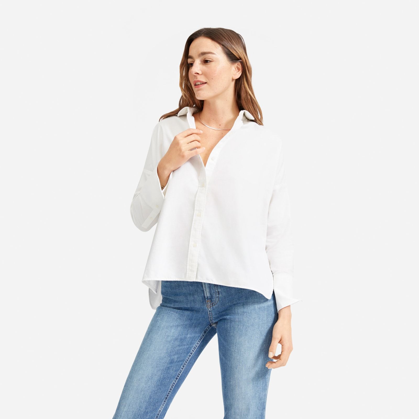 Women's Japanese Oxford Square Shirt by Everlane in White, Size 4 | Everlane