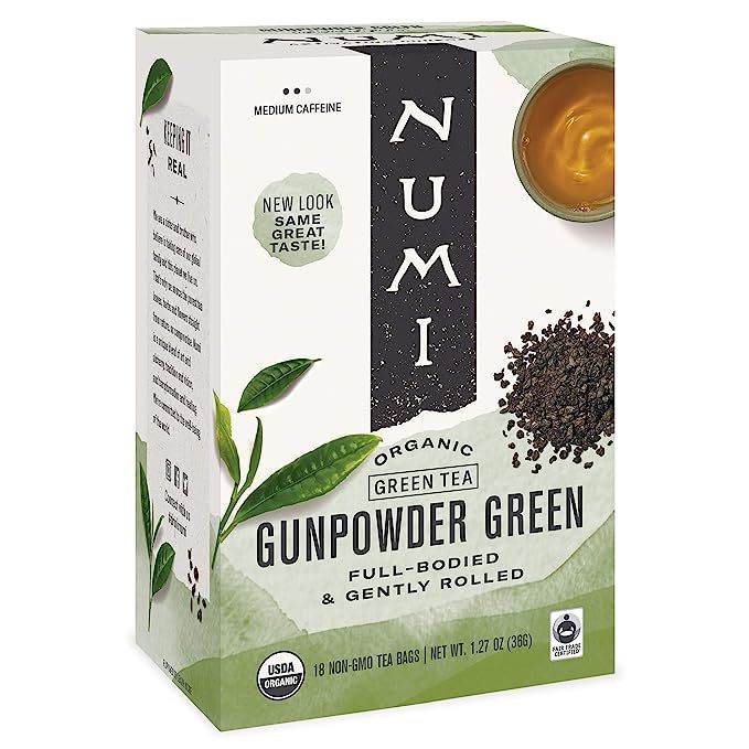 Numi Organic Tea Gunpowder Green, 18 Count Box of Tea Bags (Packaging May Vary) | Amazon (US)