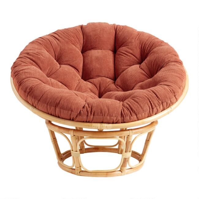 Terracotta Velvet Corduroy Papasan Cushion | World Market