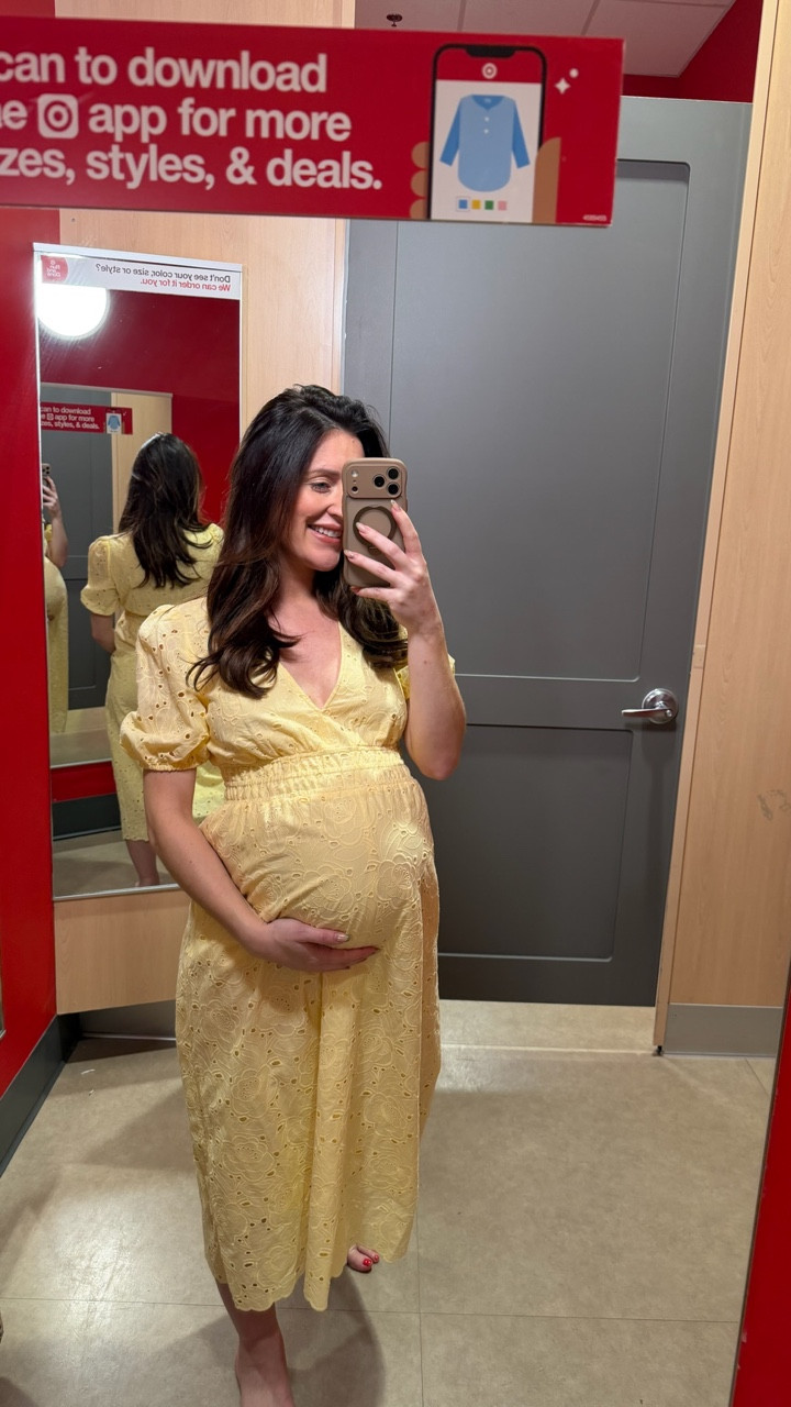 Puff sleeve yellow eyelet dress from target 

#LTKootd #LTKBump