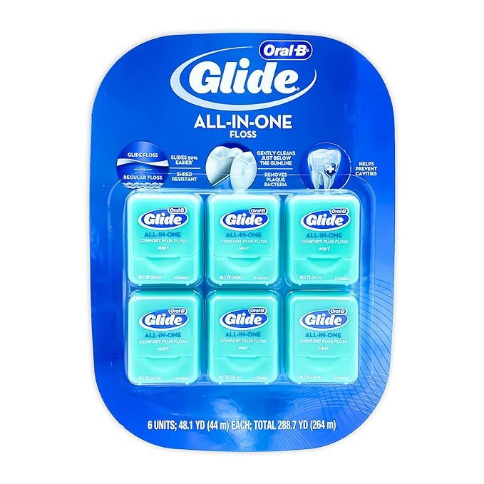 Glide Crest Comfort Plus Dental Floss Mint 40m each (6 pack) | Amazon (US)