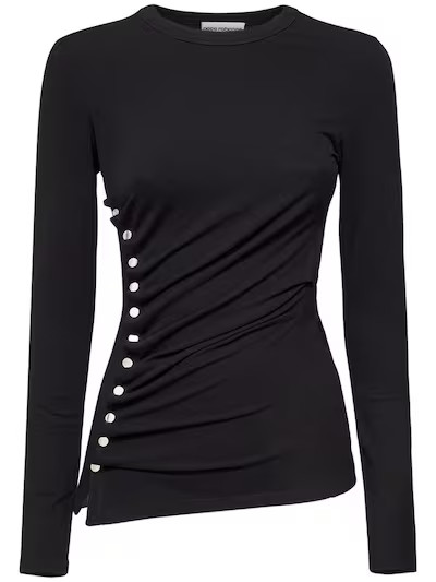 Paco Rabanne - Haut en jersey détail boutons - Noir | Luisaviaroma | Luisaviaroma