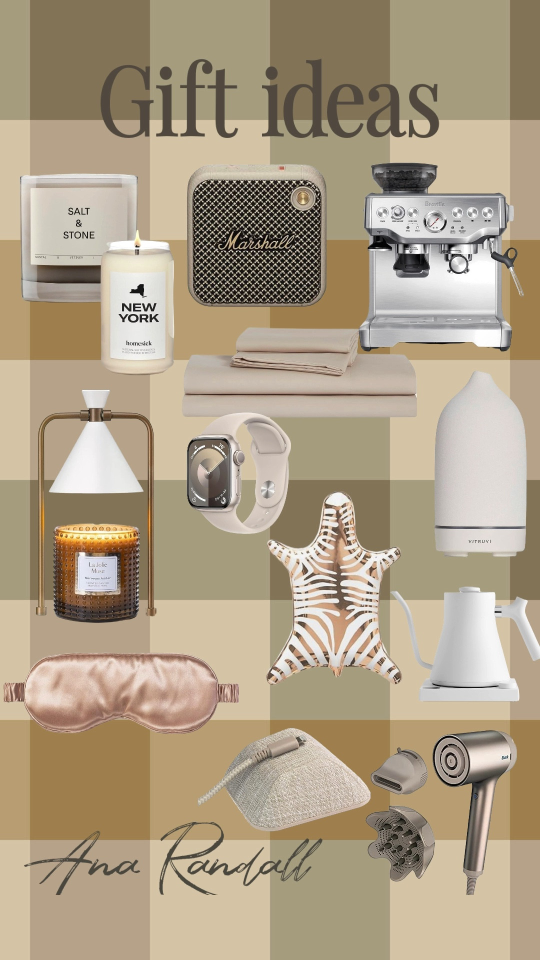 Gift ideas | Amazon finds | Homesick Premium Scented Candle, New York | Breville Barista Express Espresso Machine | Jonathan Adler Metallic Zebra Dish | Apple Watch Series 9 [GPS 41mm] Smartwatch with Starlight Aluminum Case with Starlight Sport Band S/M. Fitness Tracker, Blood Oxygen & ECG Apps, Always-On Retina Display | Vitruvi Stone Diffuser, Ceramic Ultrasonic Essential Oil Diffuser for Aromatherapy | Brooklinen Luxury Sateen 4 Piece Sheet Set - 100% Cotton, Queen Size in Warm Grey - 1 Fitted Sheet, 1 Flat Sheet, 2 Pillowcases | Best Luxury Sheets | SALT & STONE Hand-Poured Scented Candles | Aromatic & Fragrant | Made with Natural Coconut & Soy Blend Wax | 100% Cotton Wick | Long-Lasting 50 Hour Burn Time  | Fellow Stagg EKG Electric Gooseneck Kettle | Smartish Magnetic Cord Holder  | Marshall Willen Portable Bluetooth Speaker (Cream) | Candle Warmer Lamp with Timer, Dimmable, Electric Candle Melter | Jot & Mark Decorative Recipe Tin Box for Recipe Cards | 

#LTKhome #LTKfindsunder50 #LTKGiftGuide