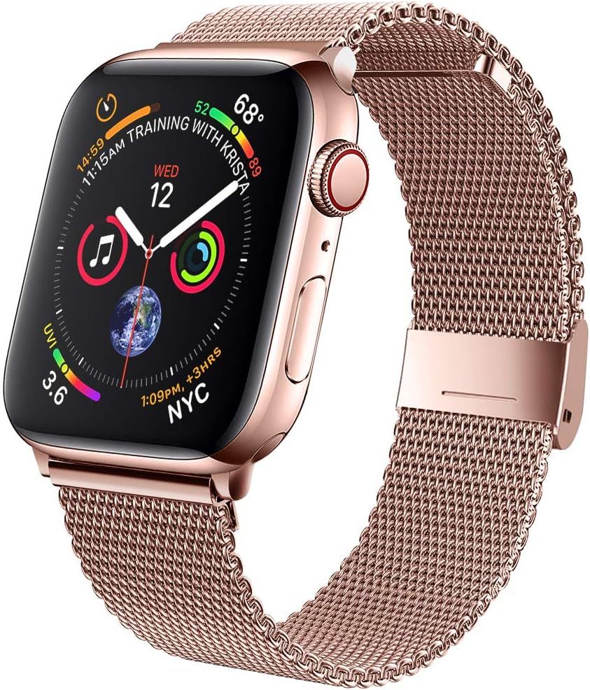 jwacct Compatible for Apple Watch Band 38mm 40mm 42mm 44mm, Adjustable Stainless Steel Mesh Wrist... | Amazon (US)