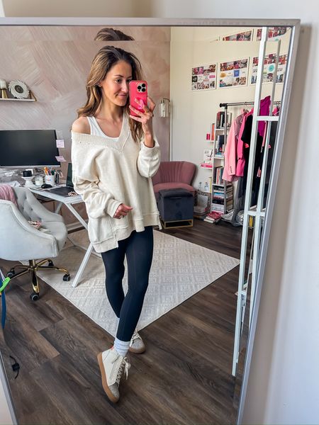 Spring outfit 🤍

Oversized sweatshirt // white tank top // black leggings // athleisure outfit 

#LTKfindsunder50 #LTKfitness #LTKSeasonal