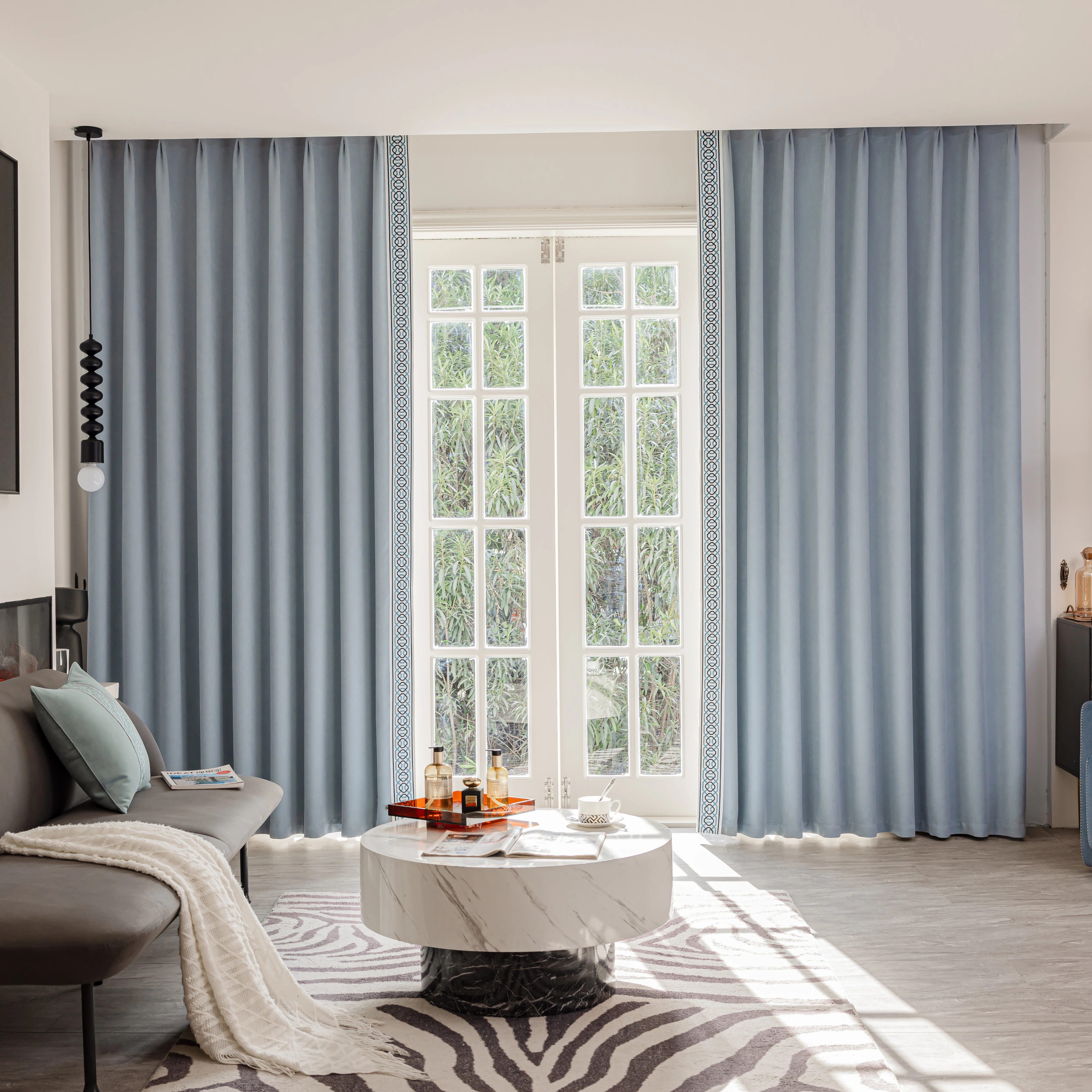 Visionary Home Celia Room Darkening Curtain Pair (Set of 2) - French blue | Wayfair | Wayfair North America