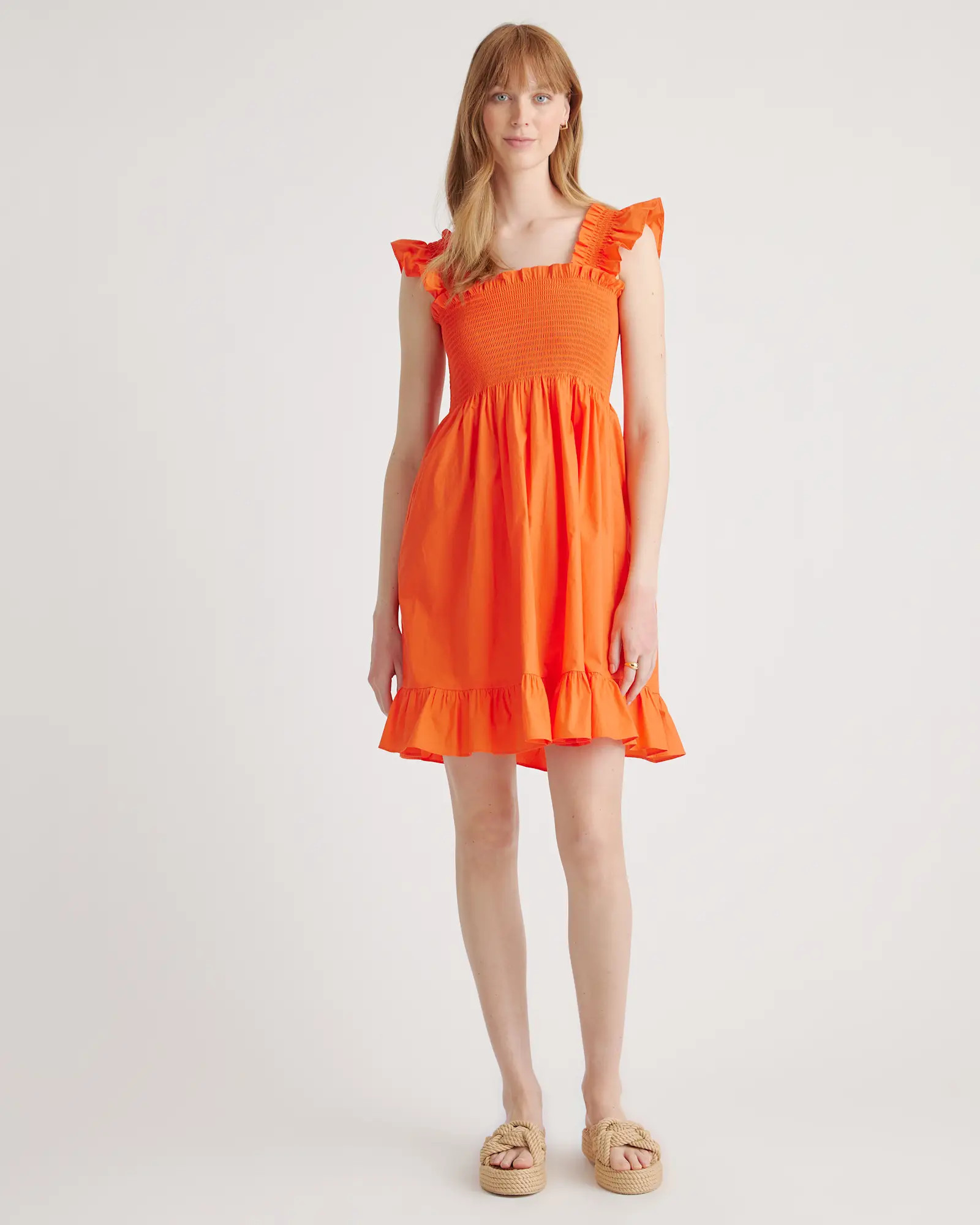 100% Organic Cotton Smocked Mini Dress | Quince