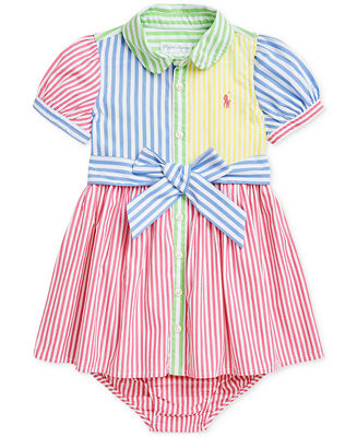 Polo Ralph Lauren Baby Striped Color-Blocked Dress - Macy's | Macy's