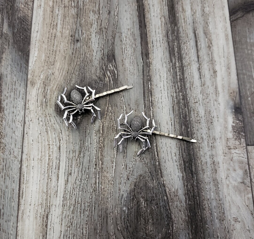 BOXED 2 Silver or Bronze Spider Hair Bobby Pins Wedding / - Etsy | Etsy (US)
