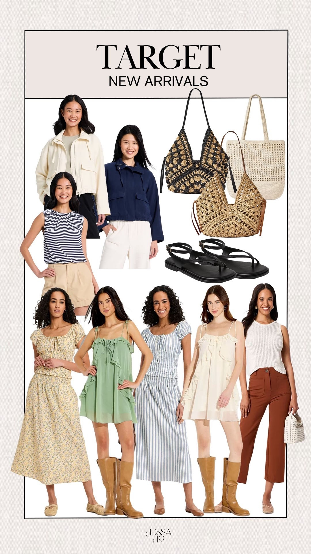 Target new arrivals. Target fashion. Target spring style. Target crochet knit tote. Target spring jacket. Target spring dress  

#LTKgrwm #LTKootd #LTKSeasonal