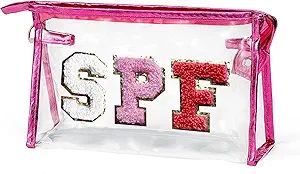 Clear Makeup Bag Preppy Sunscreen Zipper Pouch Transparent Beach Pool Travel Things Summer Stuff ... | Amazon (US)