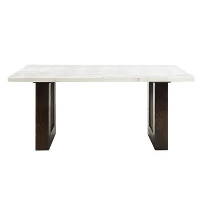 White Marble Dining Table With A Warm -colored Base Structure Stable | Wayfair North America